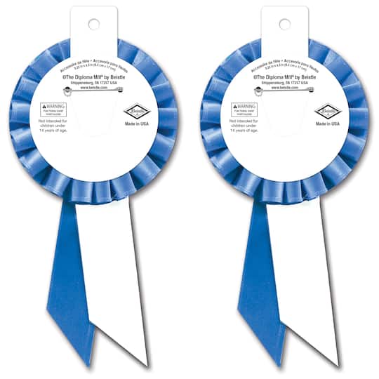 Beistle 6.5" Blue Stripe Law Enforcement Rosettes, 2ct.